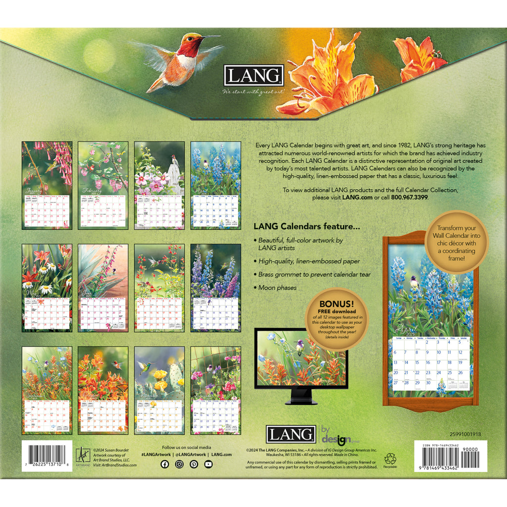 2025 Lang Calendar Hummingbirds by Susan Bourdet — Kitchen Antics