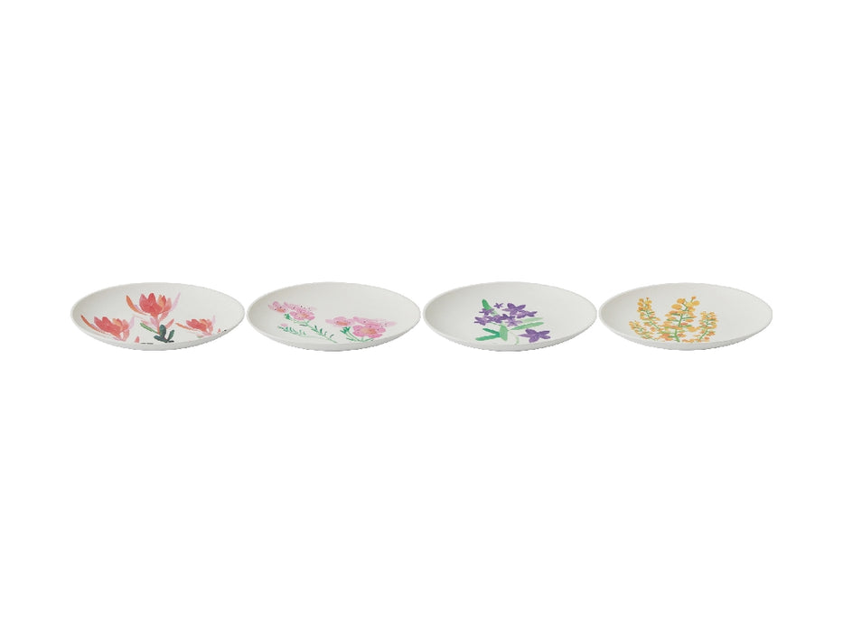 MW Wildflowers Bamboo Plate 20cm Set of 4 Assorted - Kitchen Antics