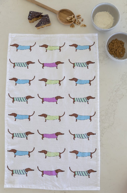 AG Tea Towel - Sausage Dogs - Kitchen Antics