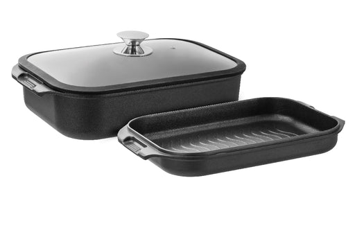 Pyrolux Hard Anodised Double Roaster & Grill 2pc - Kitchen Antics