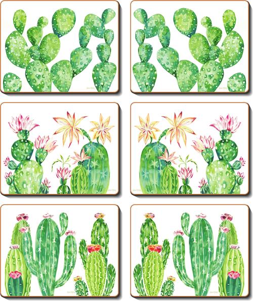 Cinnamon 'Cacti Garden' Placemats Set of 6 - Kitchen Antics