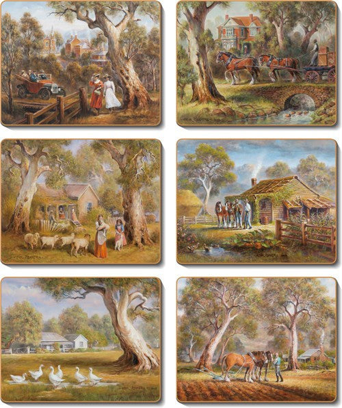 Cinnamon 'Home Amoungst The Gum Trees' Coasters Set of 6 - Kitchen Antics