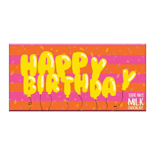 Happy Birthday Balloons Chocolate 100g - Milk - Kitchen Antics