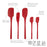 Tovolo Flex-Core All Silicone Spatula Set of 5 - Cayenne