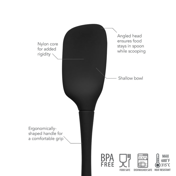 Tovolo Flex-Core All Silicone Spoonula - Black