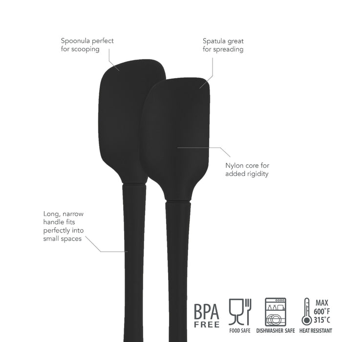 Tovolo Flex-Core All Silicone Set 2 Mini Spatula - Black