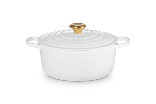 Le Creuset Signature Round Casserole 26cm - White Gold