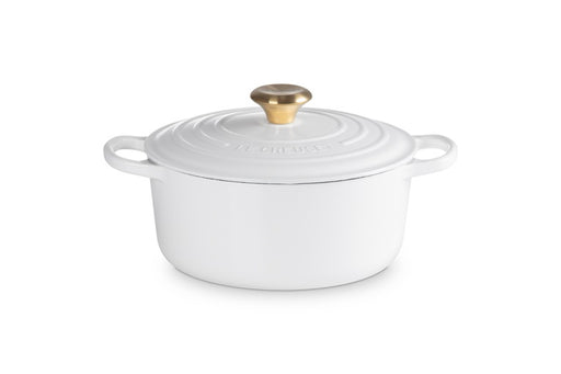 Le Creuset Signature Round Casserole 24cm - White Gold