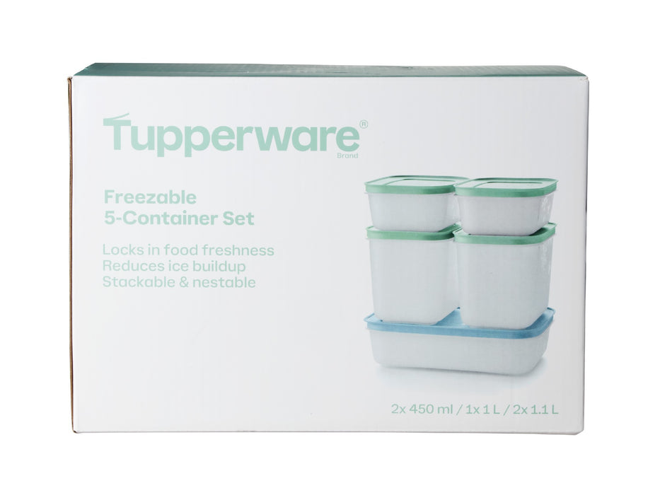 Tupperware Freezable Container Set of 5 450ML / 1L / 1.1L Gift Boxed