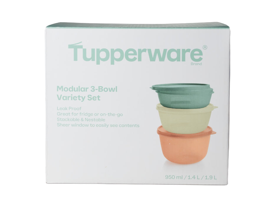 Tupperware Modular Variety Bowl Set of 3 950ML / 1.4L / 1.9L Gift Boxed