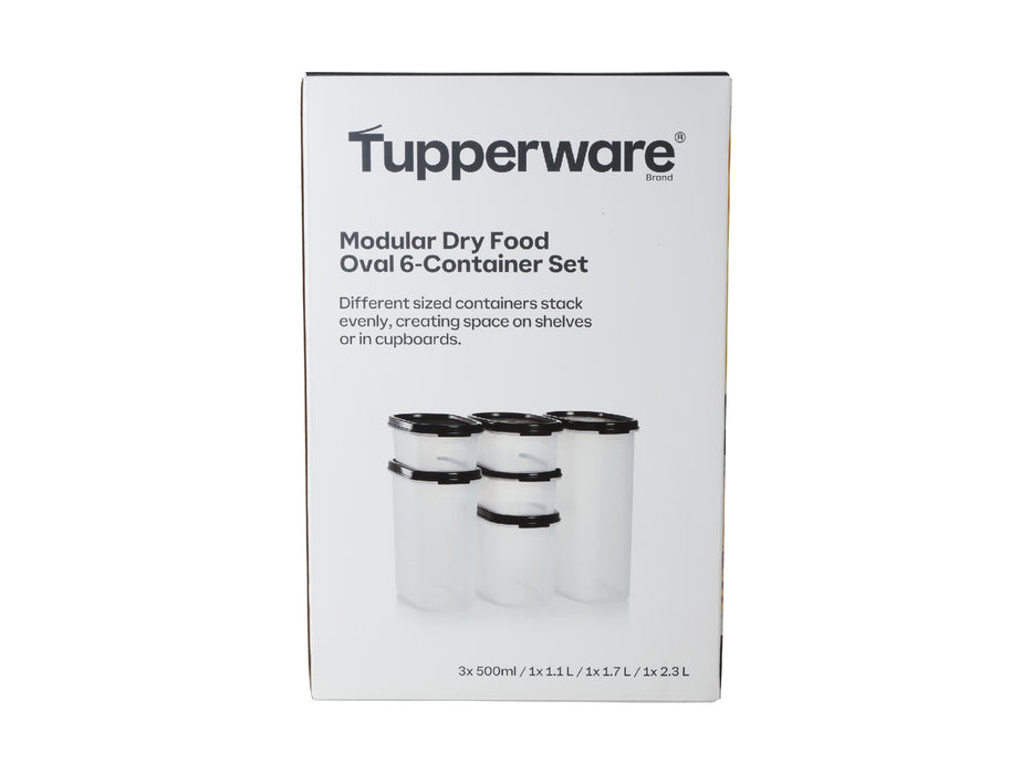 Tupperware Modular Oval Dry Food Container Set of 6 Gift Boxed