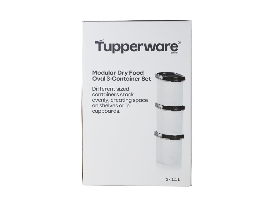 Tupperware Modular Oval Dry Food Container Set of 3 Gift Boxed