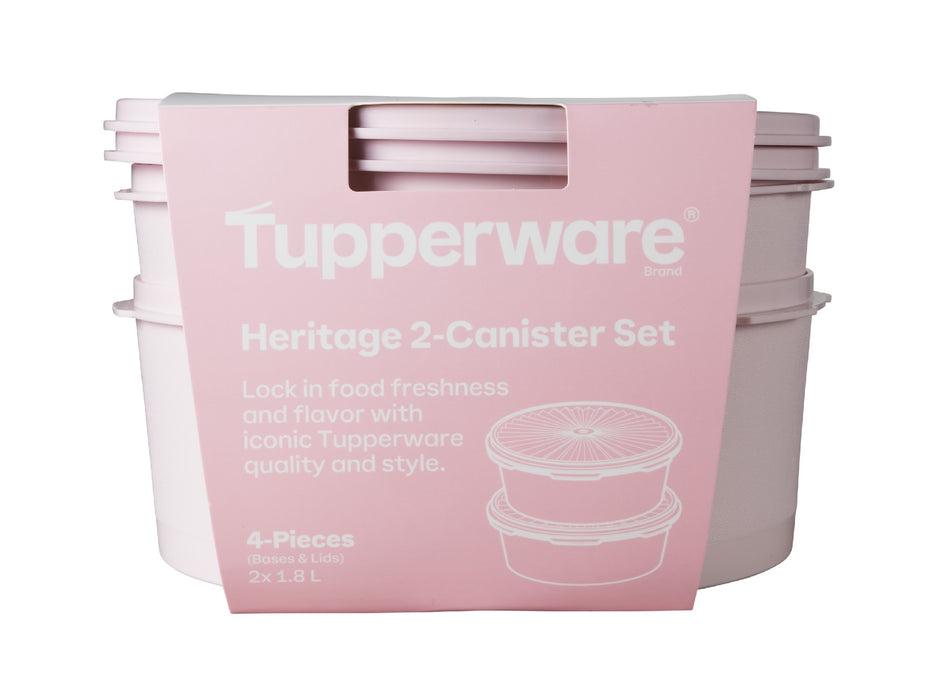 Tupperware Heritage Canister Set of 2 1.8L Pink