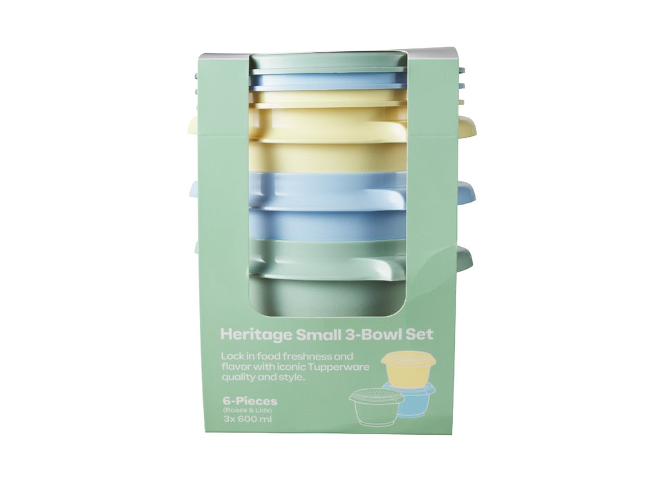 Tupperware Heritage Small Bowl Set of 3 600ML
