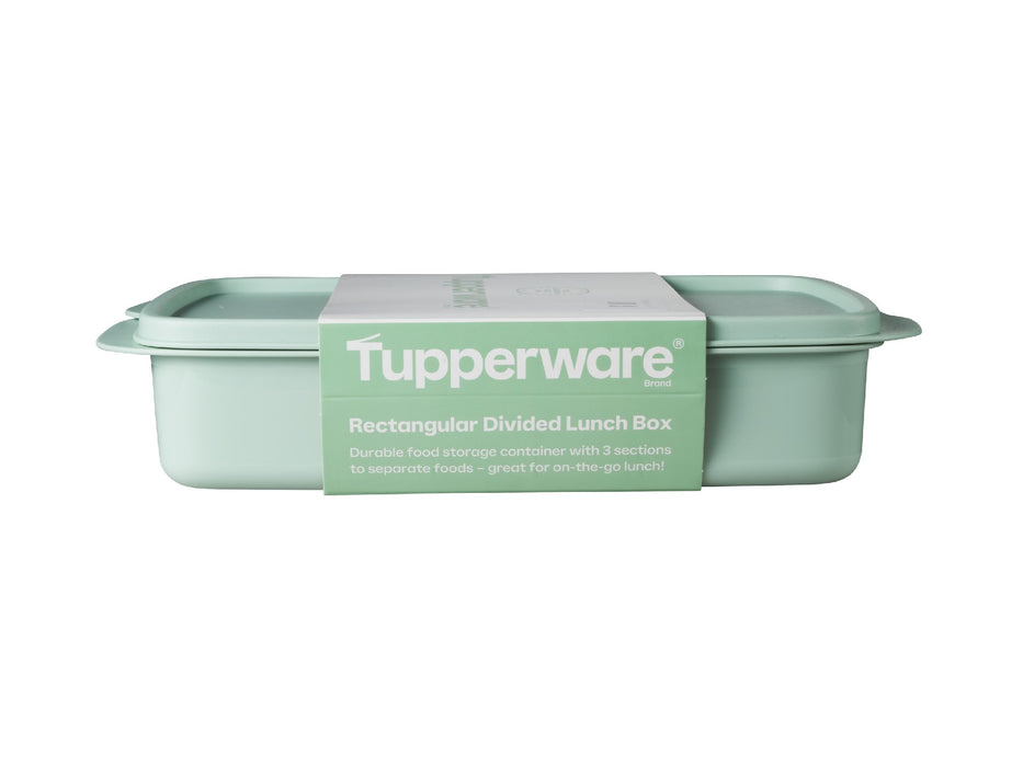 Tupperware Divided Rectangle Lunch Box 1L Green