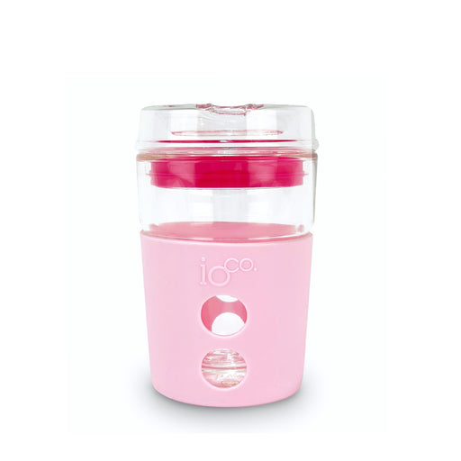 Ioco Glass Travel Mug 8oz - Mixed Hot Pink Seal/Marshmallow Sleeve