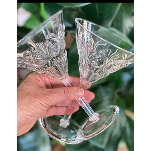 Flair Acrylic Scollop Martini Glass - Clear - Kitchen Antics