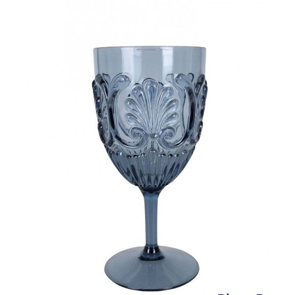 Flair Acrylic Scollop Wine Glass - Blue