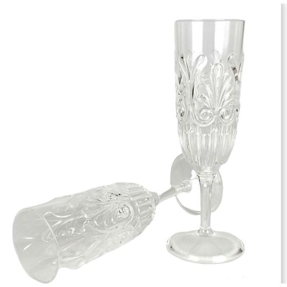 Flair Acrylic Scollop Champagne Glass - Clear - Kitchen Antics