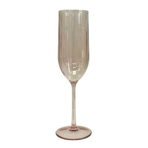 Flair Acrylic Ribbed Champagne Flute - Pink - Kitchen Antics
