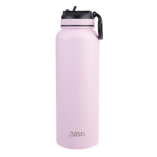 Oasis S/S Insulated Sports Bottle w/Sipper Straw Cap 1.1L - Carnation - Kitchen Antics