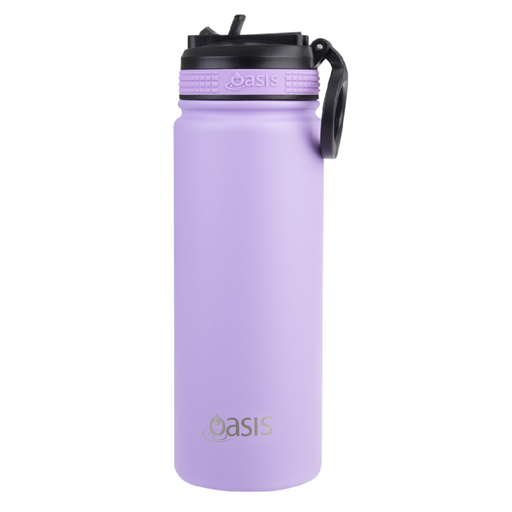Oasis S/S Insulated Sports Bottle w/Sipper Straw Cap 1.1L - Lavender - Kitchen Antics