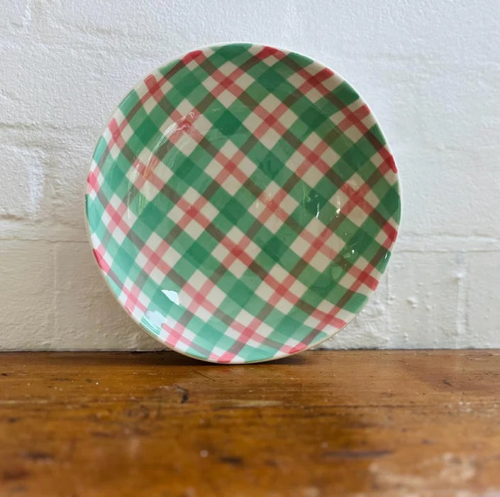 Noss & Co Salad Bowl - Green & Pink Gingham