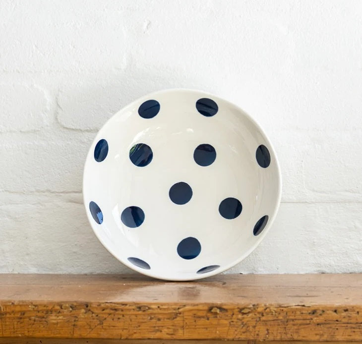 Noss & Co Salad Bowl - Navy Spot