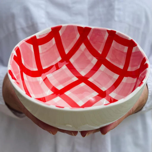 Noss & Co Small Bowl - Pink & Red Gingham