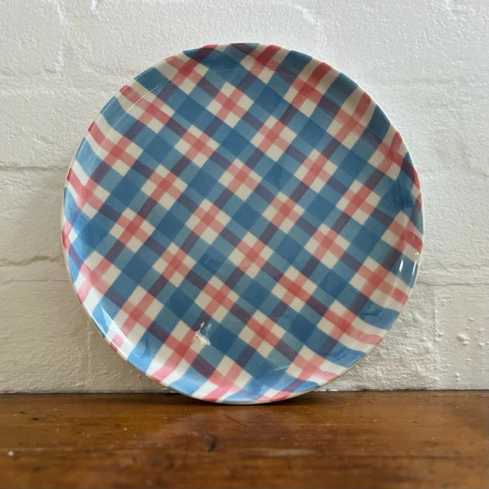 Noss & Co Platter - Blue & Pink Gingham