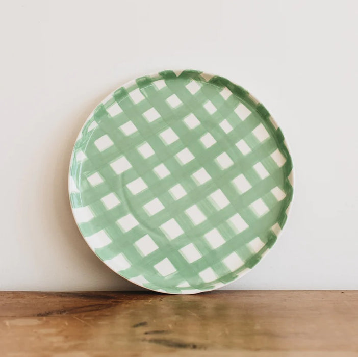Noss & Co Platter - Mint Green Gingham