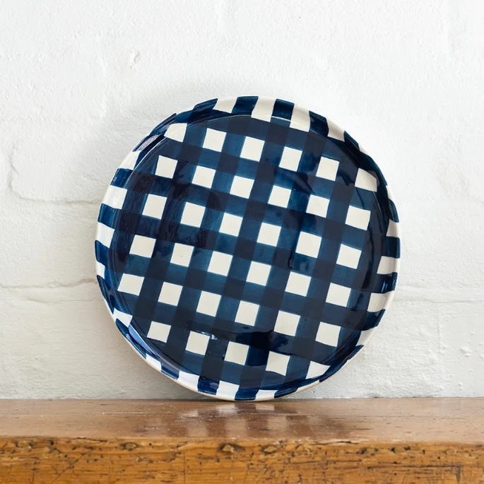 Noss & Co Platter - Navy Gingham