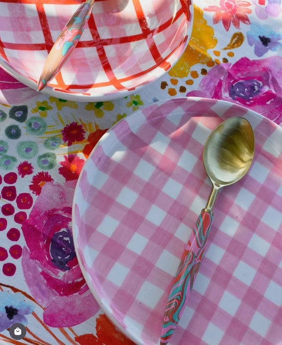 Noss & Co Platter - Pink Gingham