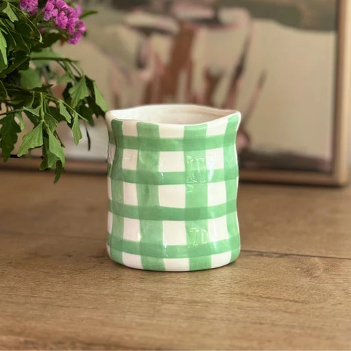 Noss & Co Candle Japanese Honey Suckle - Mint Green Gingham
