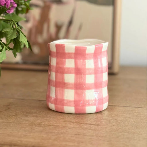 Noss & Co Candle Peony Rose - Pink Gingham
