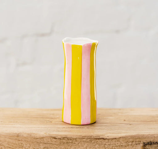 Noss & Co Vase Small - Pink & Yellow Stripe