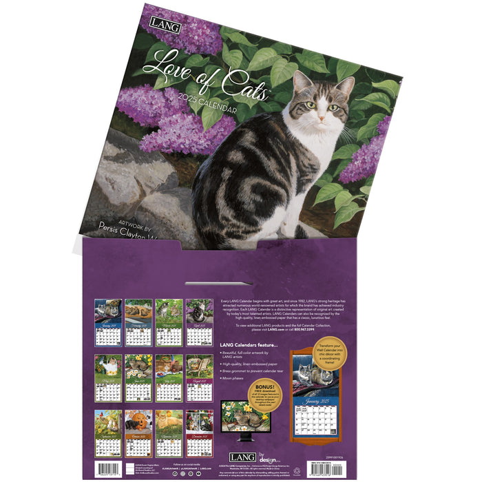 2025 Lang Calendar Love of Cats by Persis Clayton Weirs