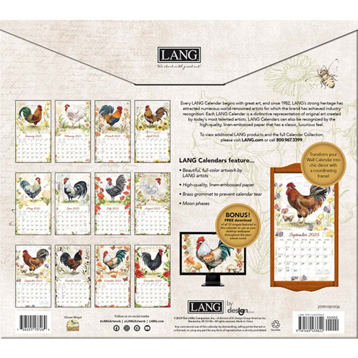 2025 Lang Calendar Proud Rooster by Susan Winget