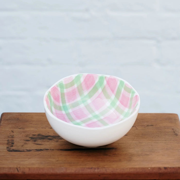 Noss & Co Small Bowl - Pink & Mint Gingham