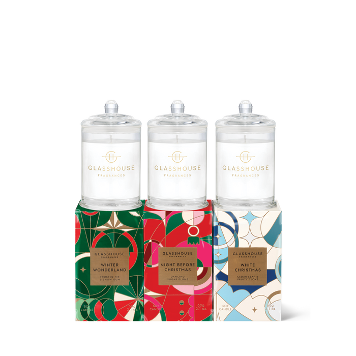 Glasshouse Candle 3x60g Christmas - Trio 24