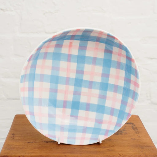 Noss & Co Salad Bowl - Pink & Cornflower Blue Gingham