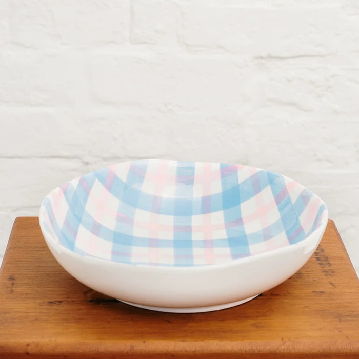 Noss & Co Salad Bowl - Pink & Cornflower Blue Gingham