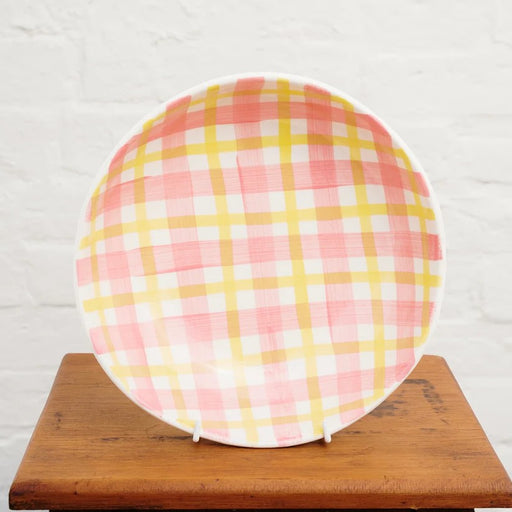 Noss & Co Salad Bowl - Pink & Yellow Gingham