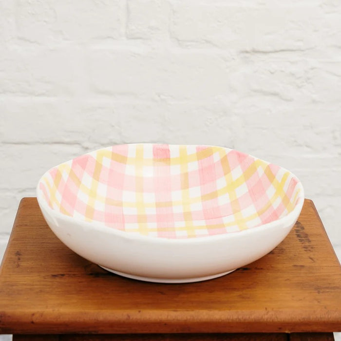 Noss & Co Salad Bowl - Pink & Yellow Gingham