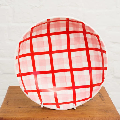 Noss & Co Salad Bowl - Pink & Red Gingham