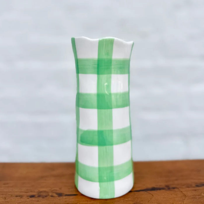 Noss & Co Vase Small - Mint Green Gingham