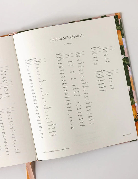 Bespoke Letterpress Heirloom Recipe Book Journal - Peaches