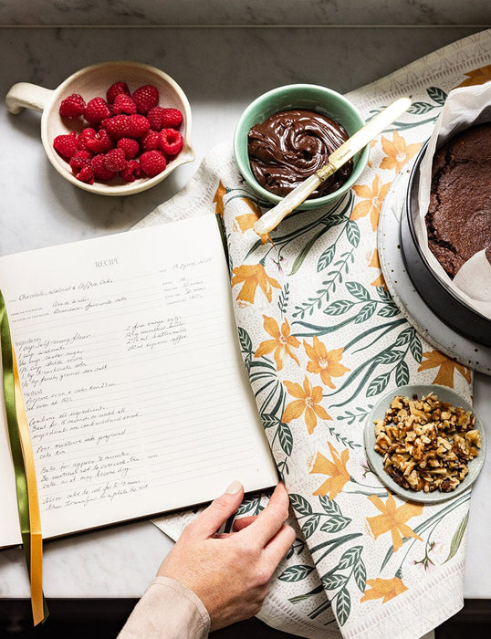 Bespoke Letterpress Heirloom Recipe Book Journal - Basil Green