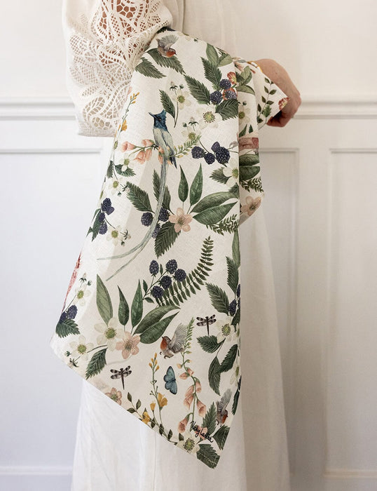 Bespoke Letterpress Tea Towel 100% Linen - Pink Cockatoo