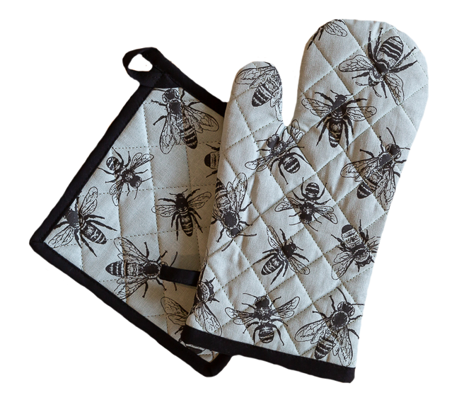 AG Oven Glove & Pot Holder - Sketch Bees